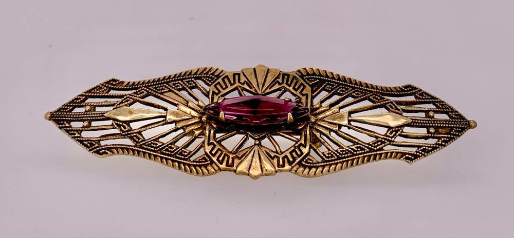 Estate Gold-Filled Filigree Brooch