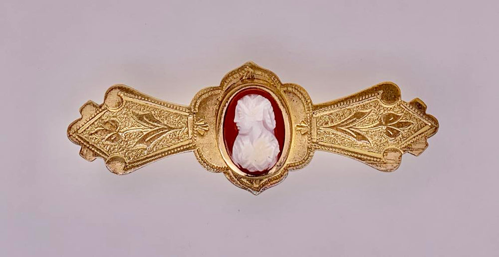 Estate Gold-Filled Cameo Brooch