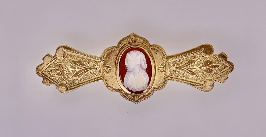 Estate Gold-Filled Cameo Brooch