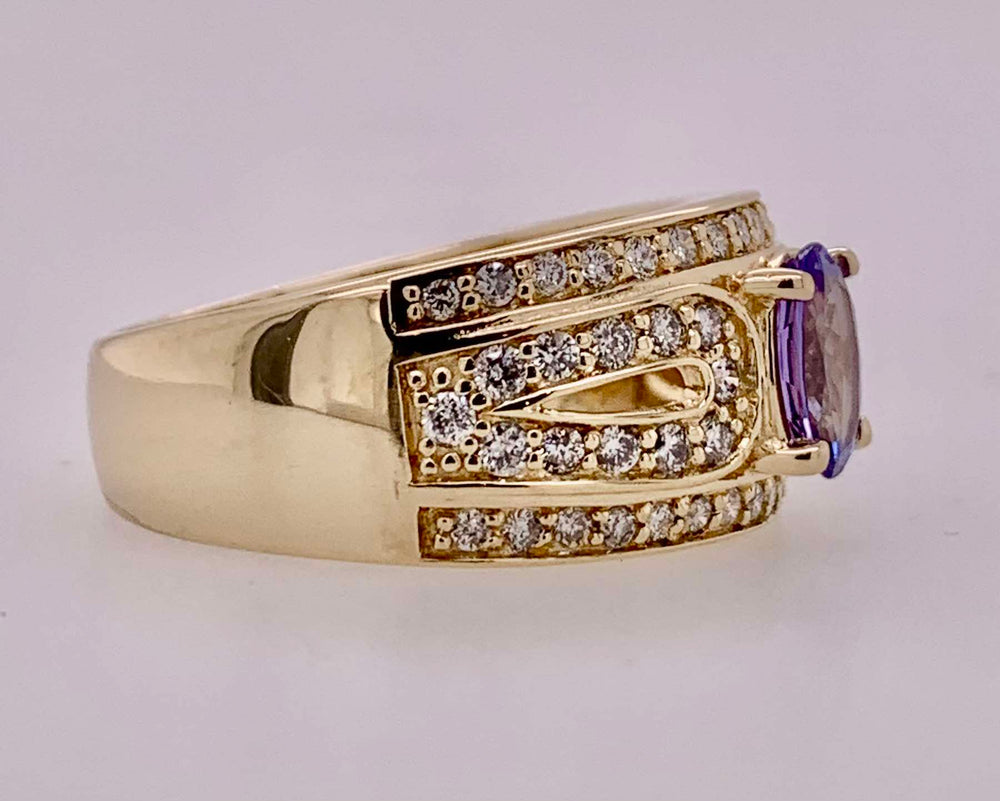 Estate Tanzanite & Diamond Ring