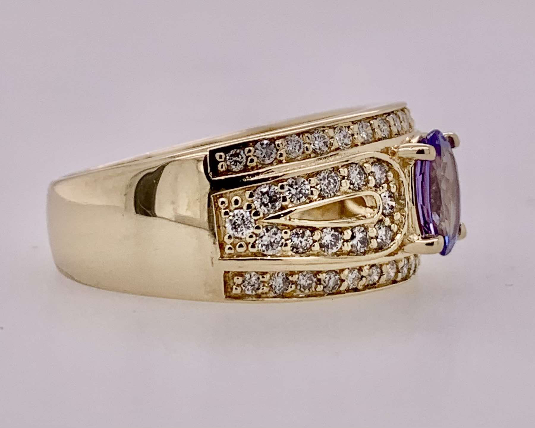 Estate Tanzanite & Diamond Ring
