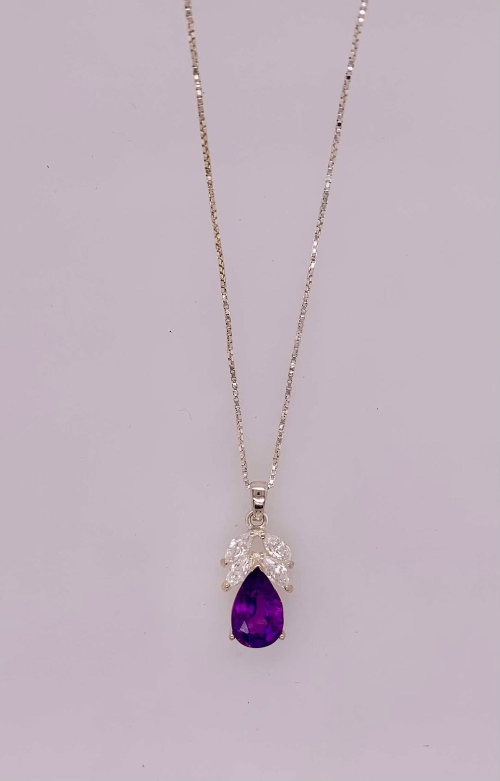 Sterling Amethyst & CZ Pendant