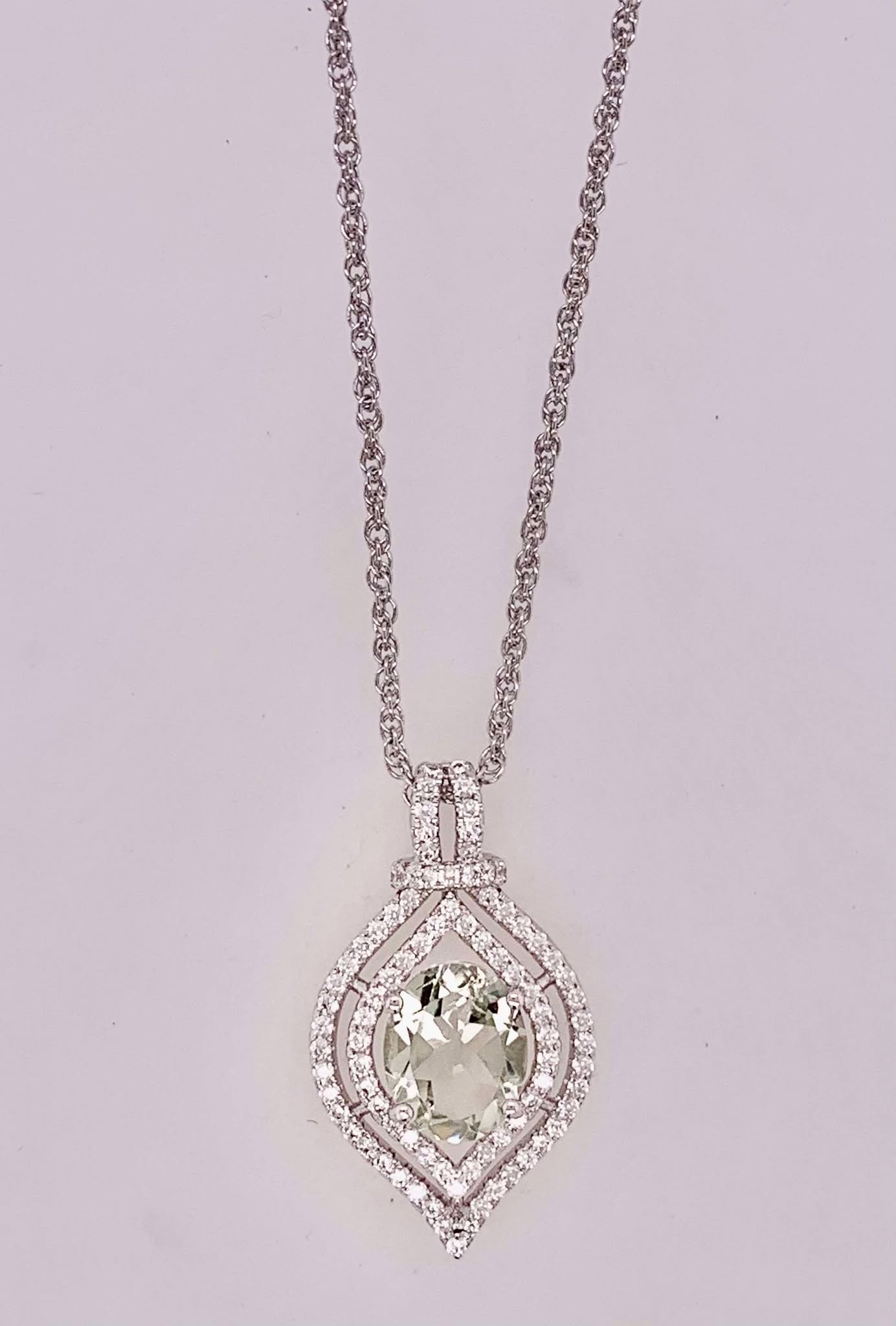 Sterling Silver & Green Quartz Pendant