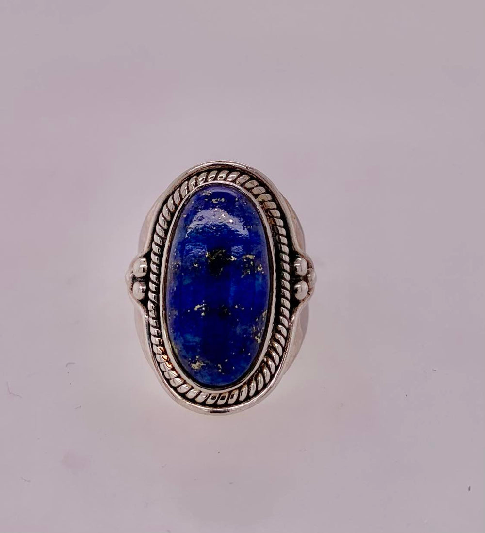 Estate Sterling Silver Lapis Ring