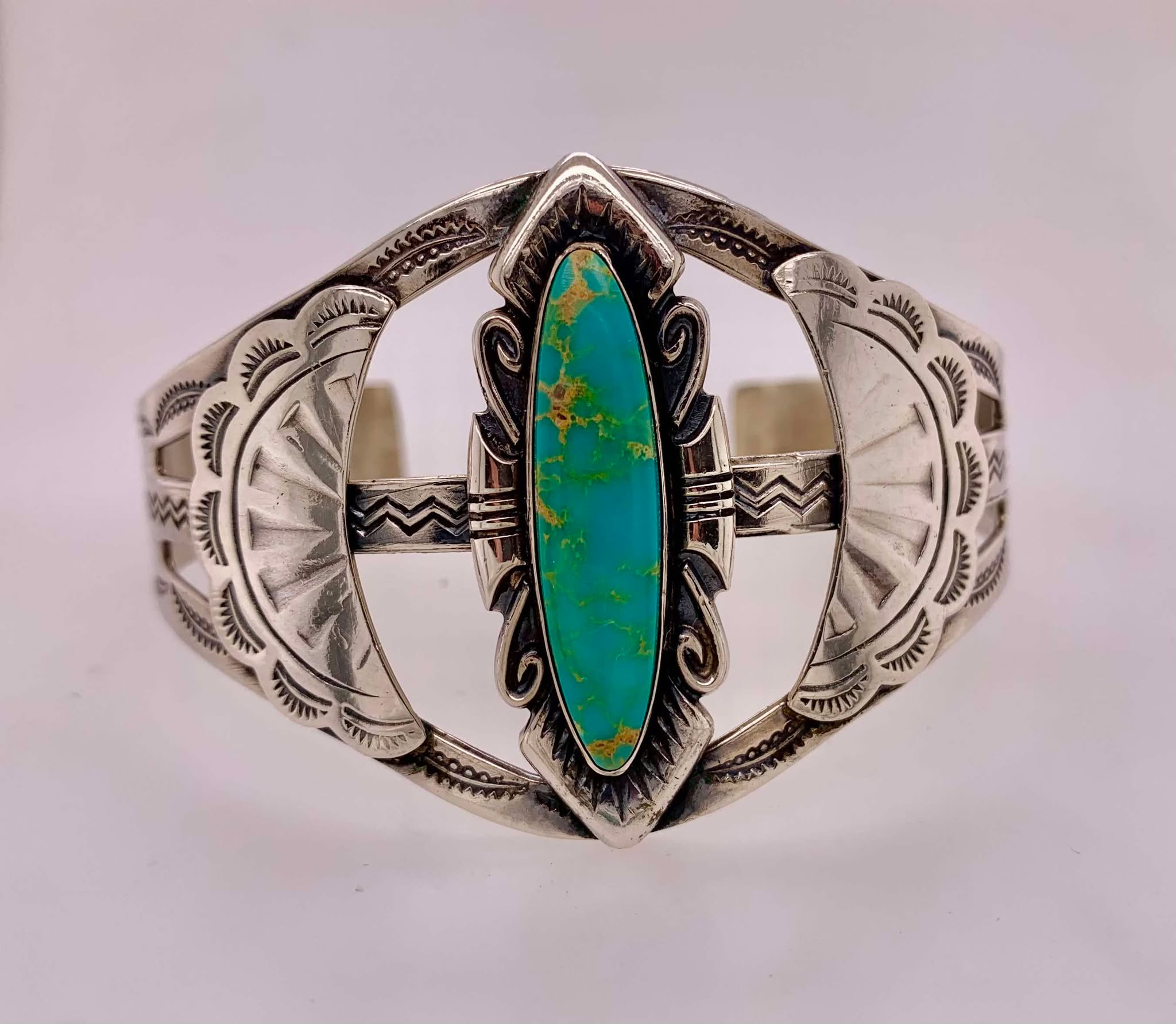Estate Sterling Silver Turquoise Cuff Bracelet