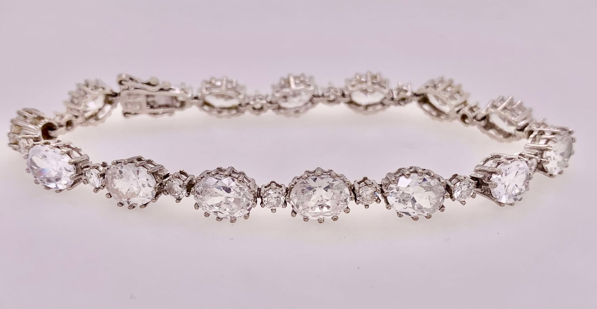 Estate Sterling Silver Cubic Zirconia Bracelet