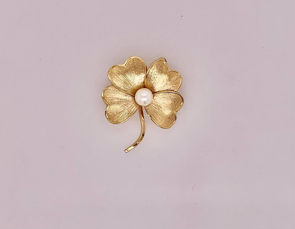 Estate Gold Filled Shamrock Brooch
