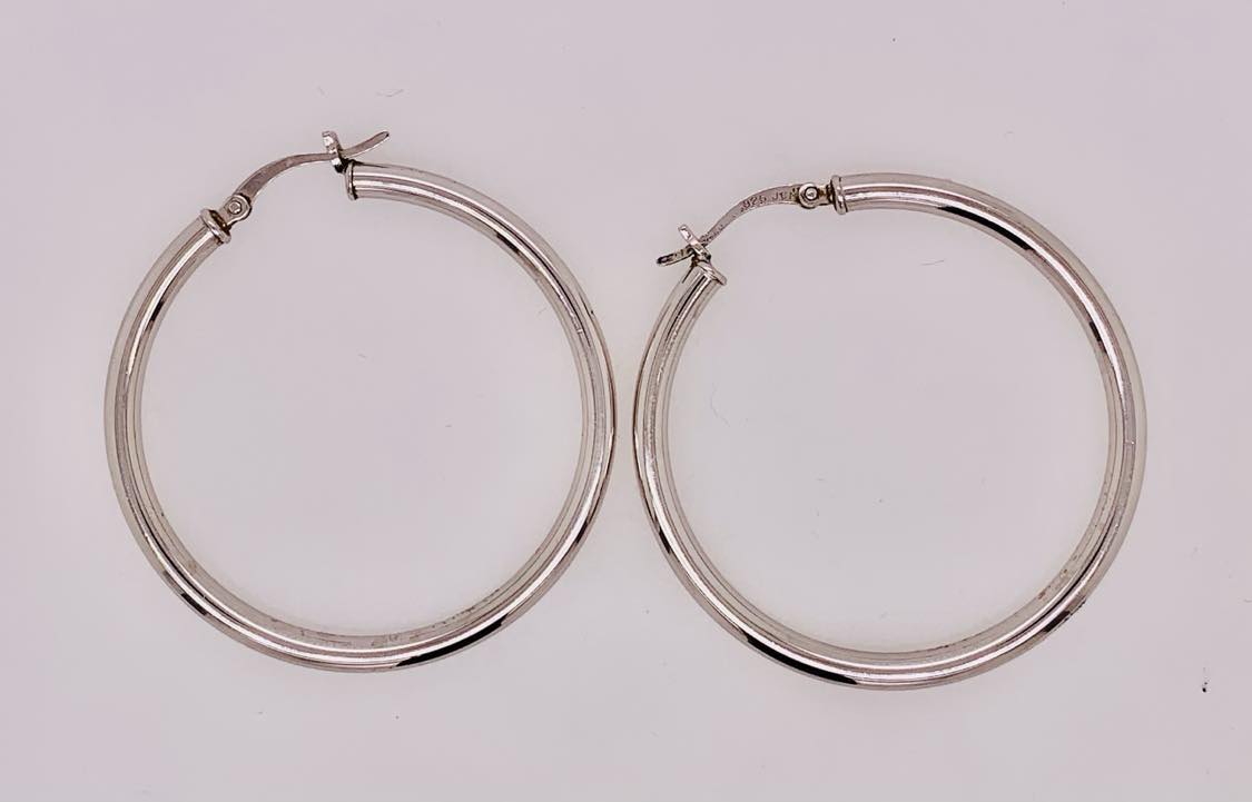 Estate Sterling Silver Hoops