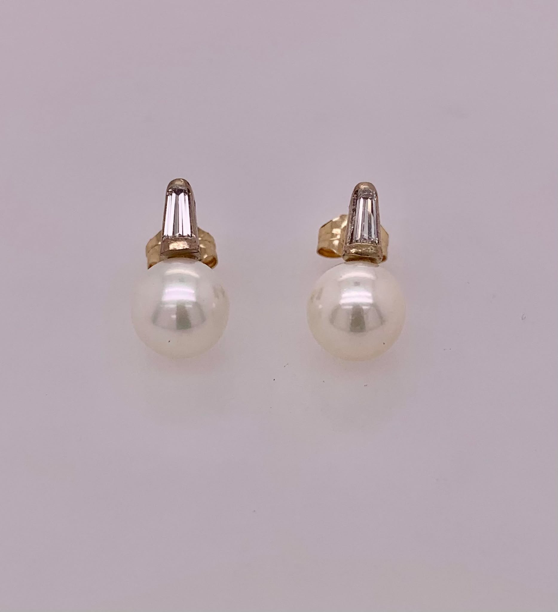 14K Gold Pearl Earrings