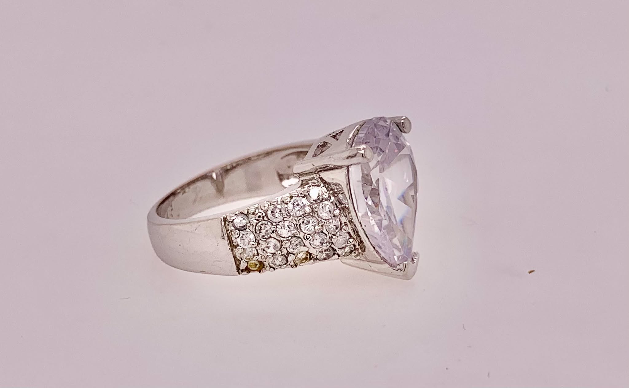 Estate Sterling Silver Cubic Zirconia Ring