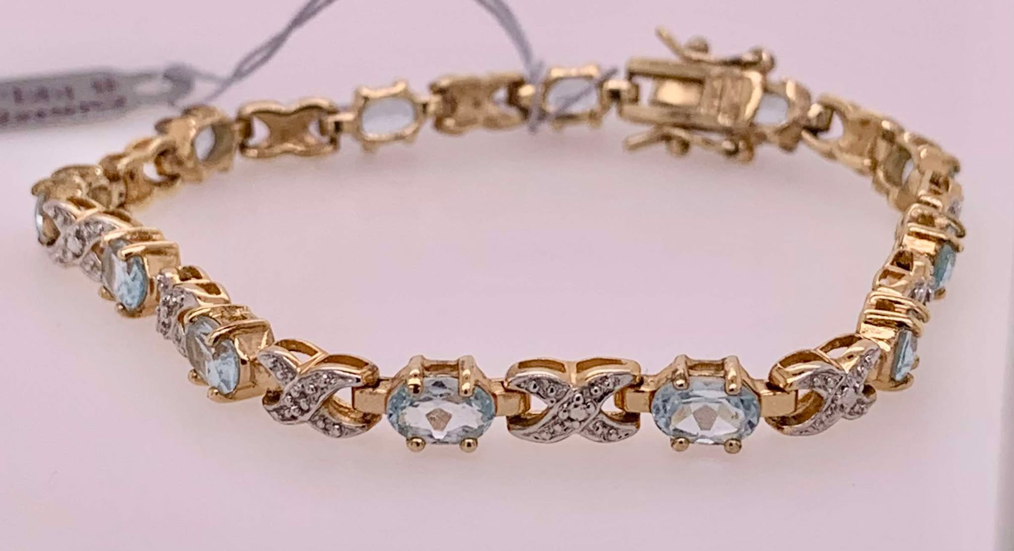 Estate Gold Vermeil Blue Topaz Bracelet