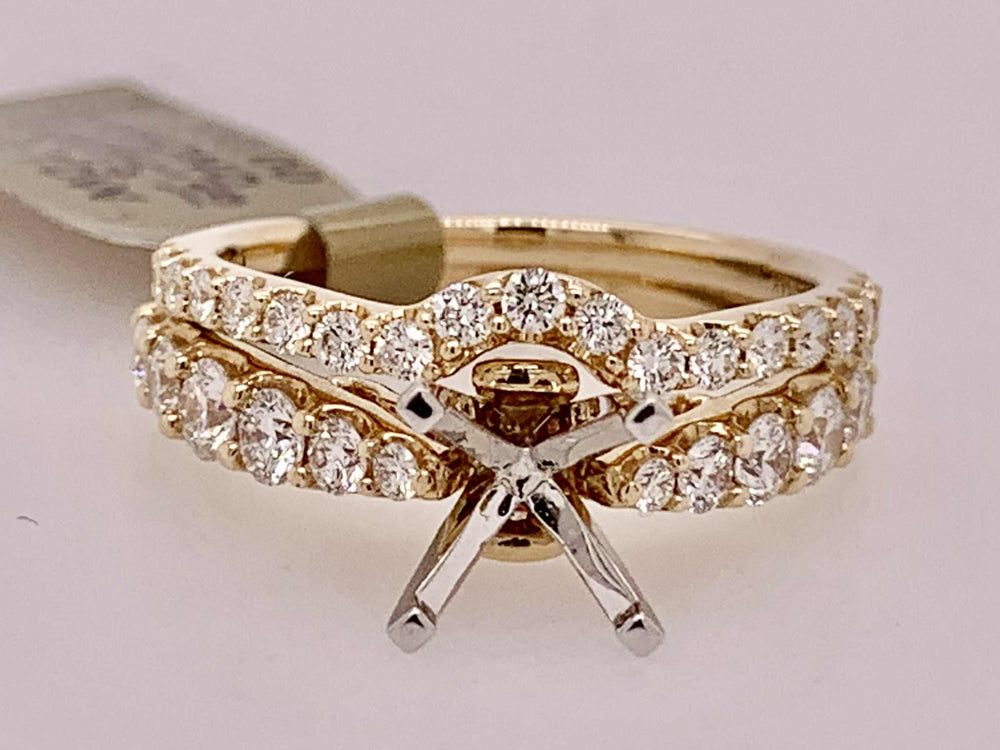 14K Two Tone Bridal Semi Mount Set