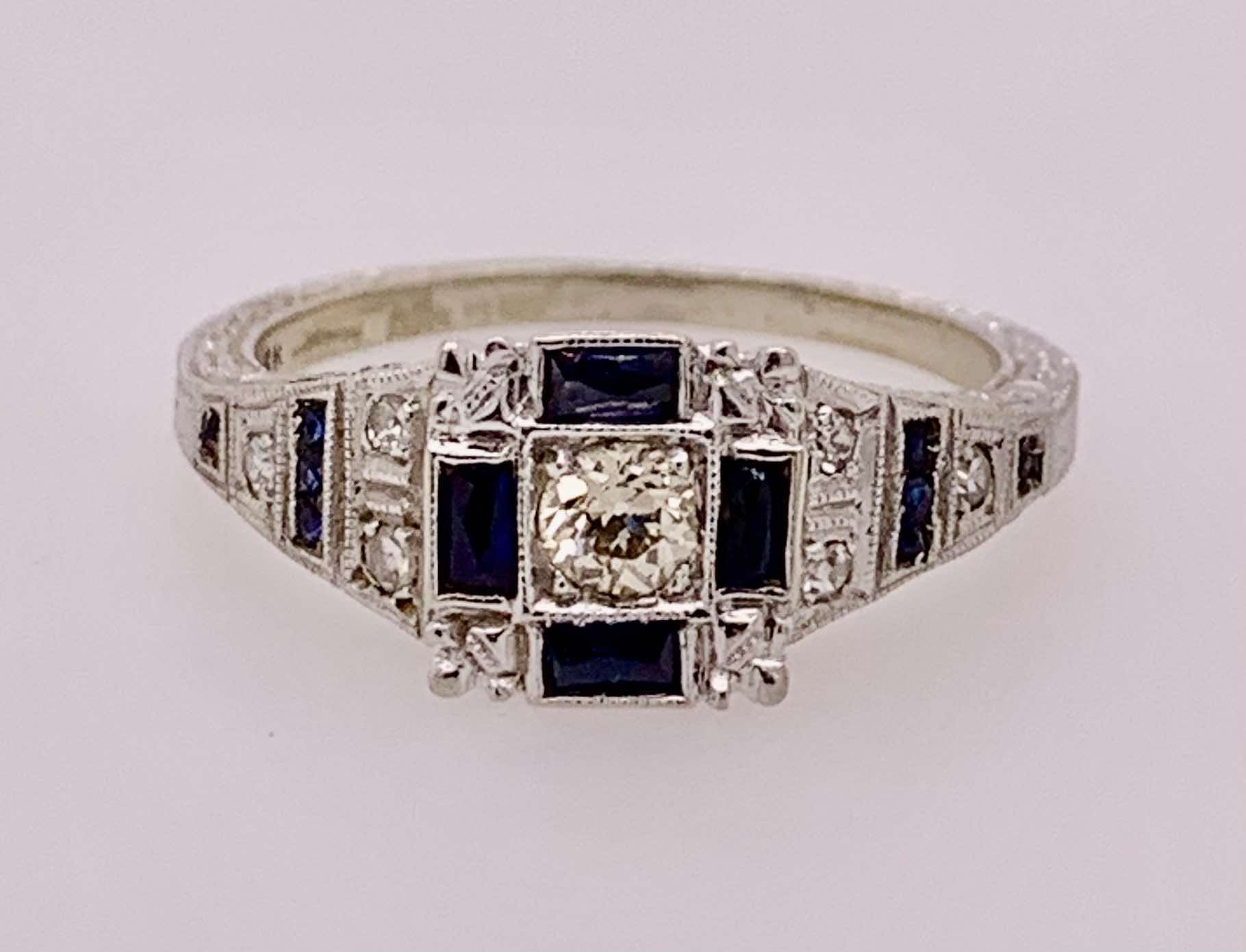 Estate Sapphire & Diamond Ring