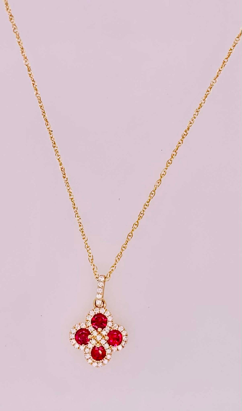 14K Ruby & Diamond Pendant