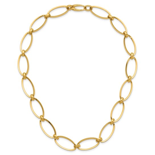 14K Gold Oval Link Necklace