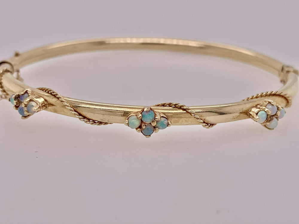 14K Estate Opal Bangle Bracelet