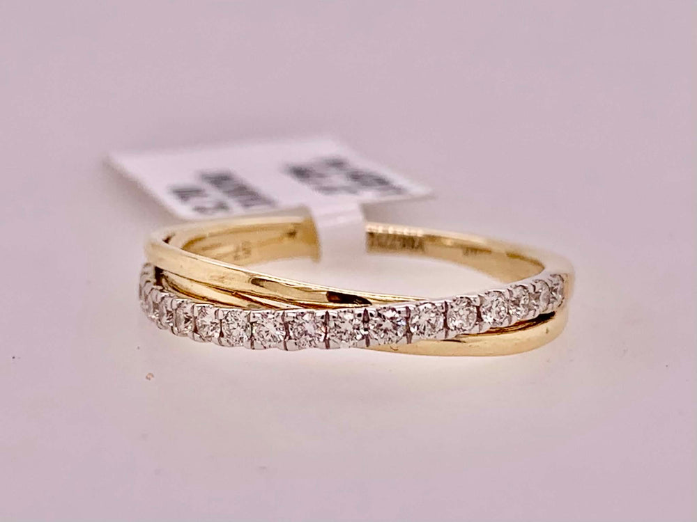 14K Swirl Diamond Band