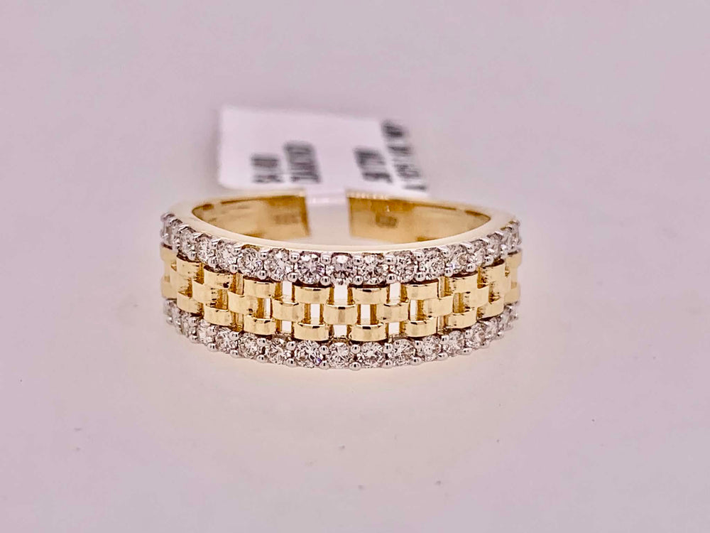 14K Woven Diamond Band