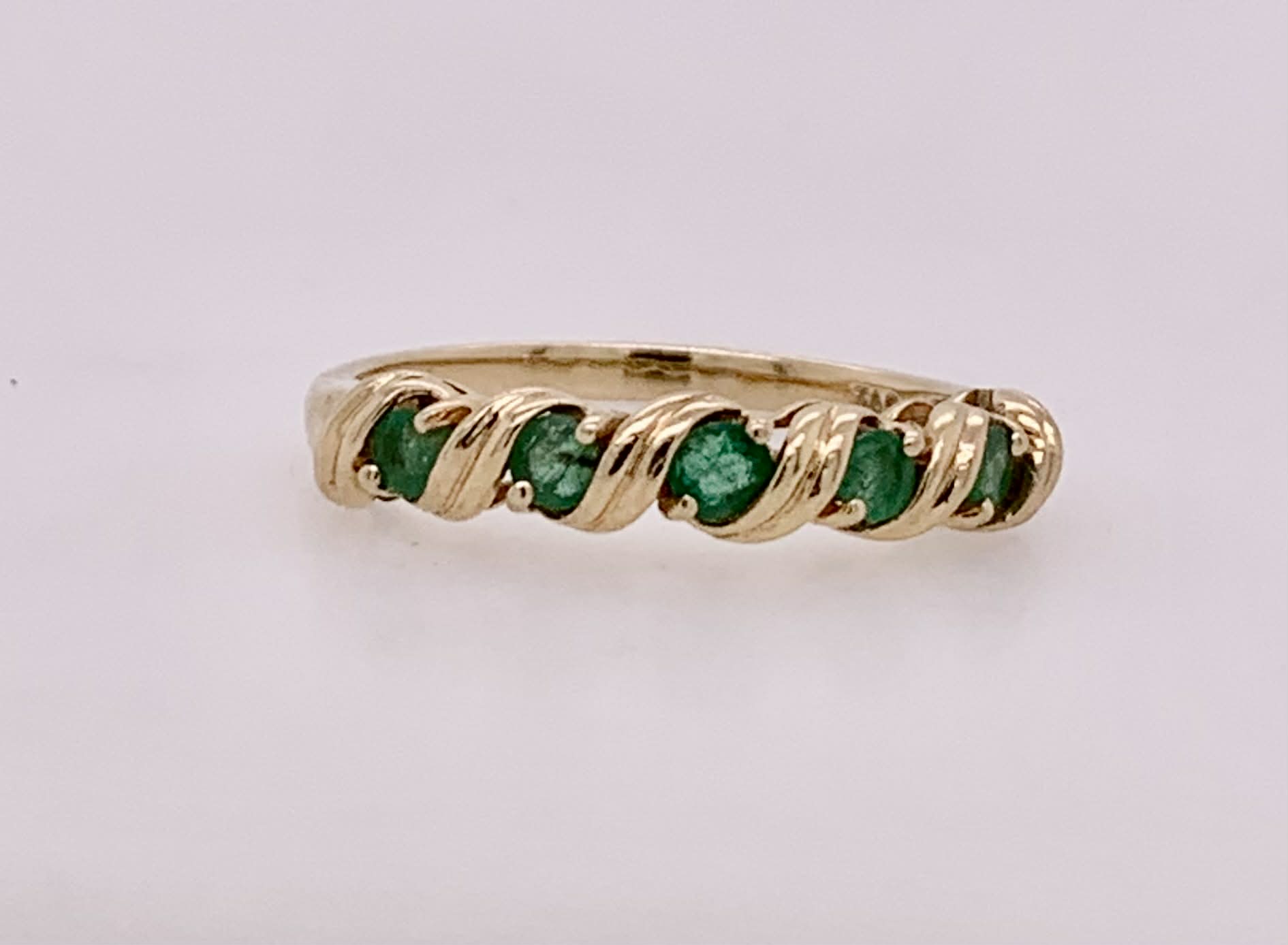 Estate 14K Emerald Band