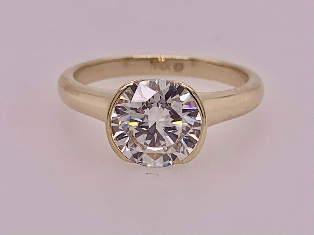 14K LAB Diamond Solitaire Ring