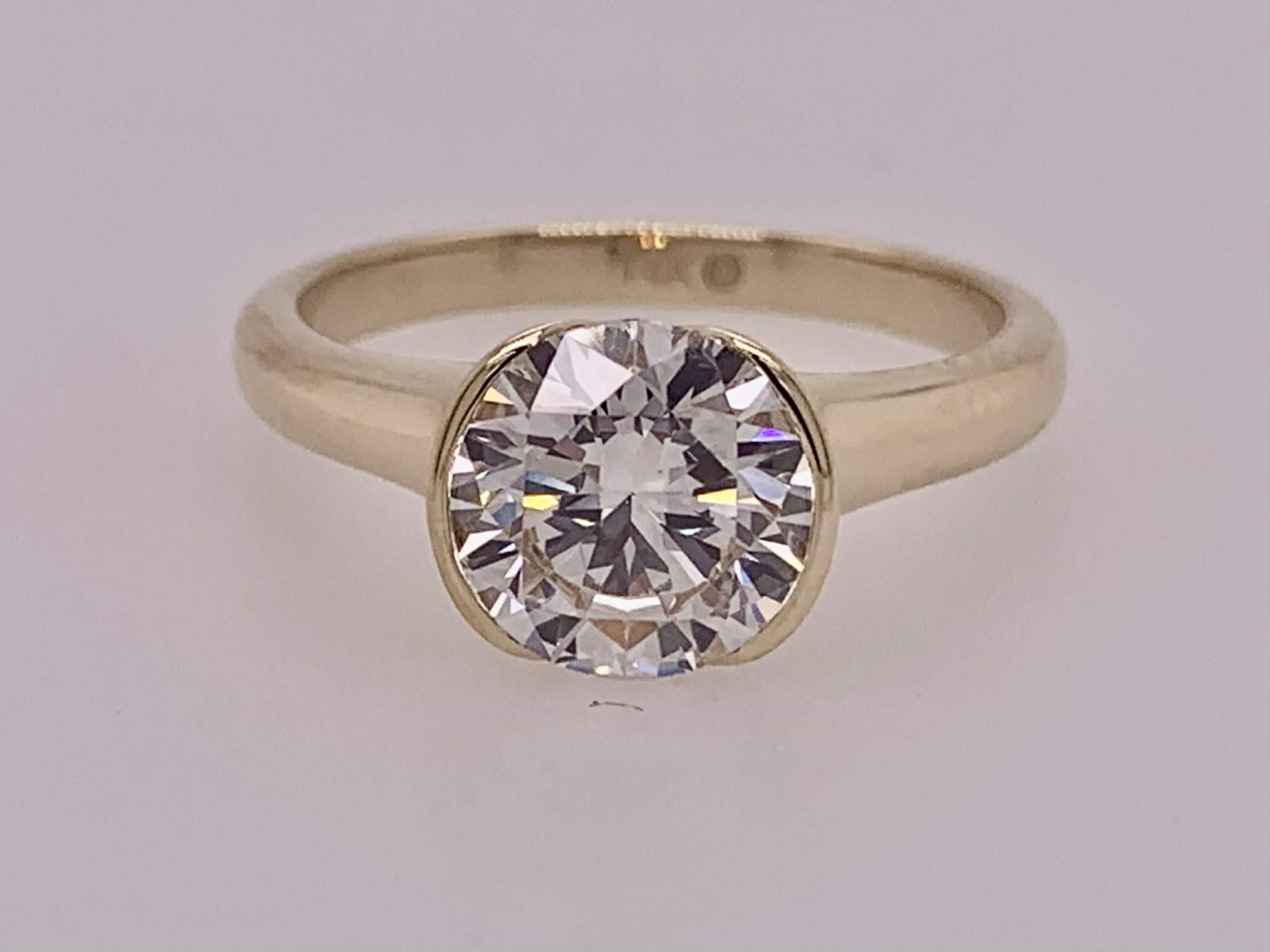 14K LAB Diamond Solitaire Ring
