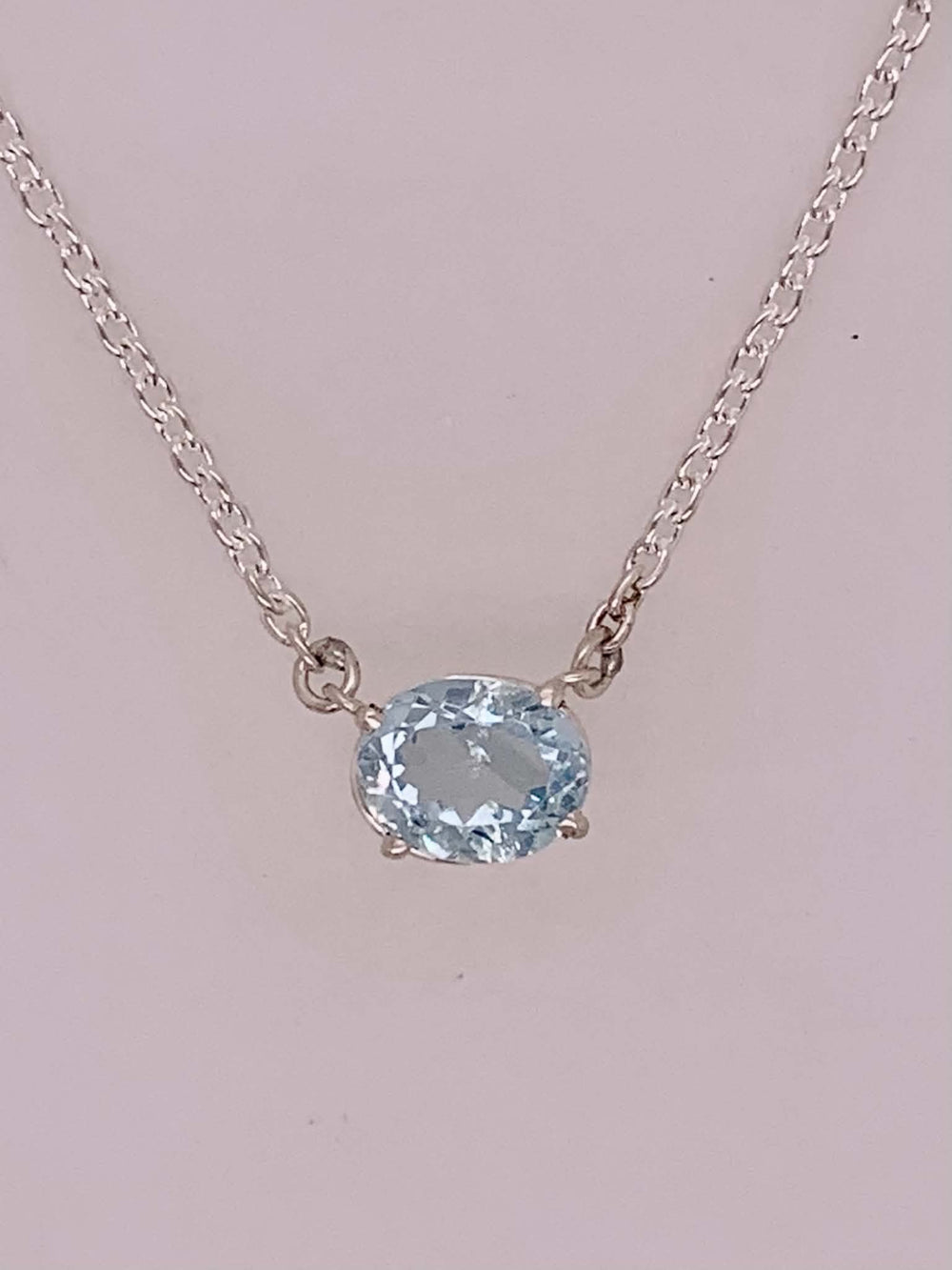 Sterling Silver Blue Topaz Necklace