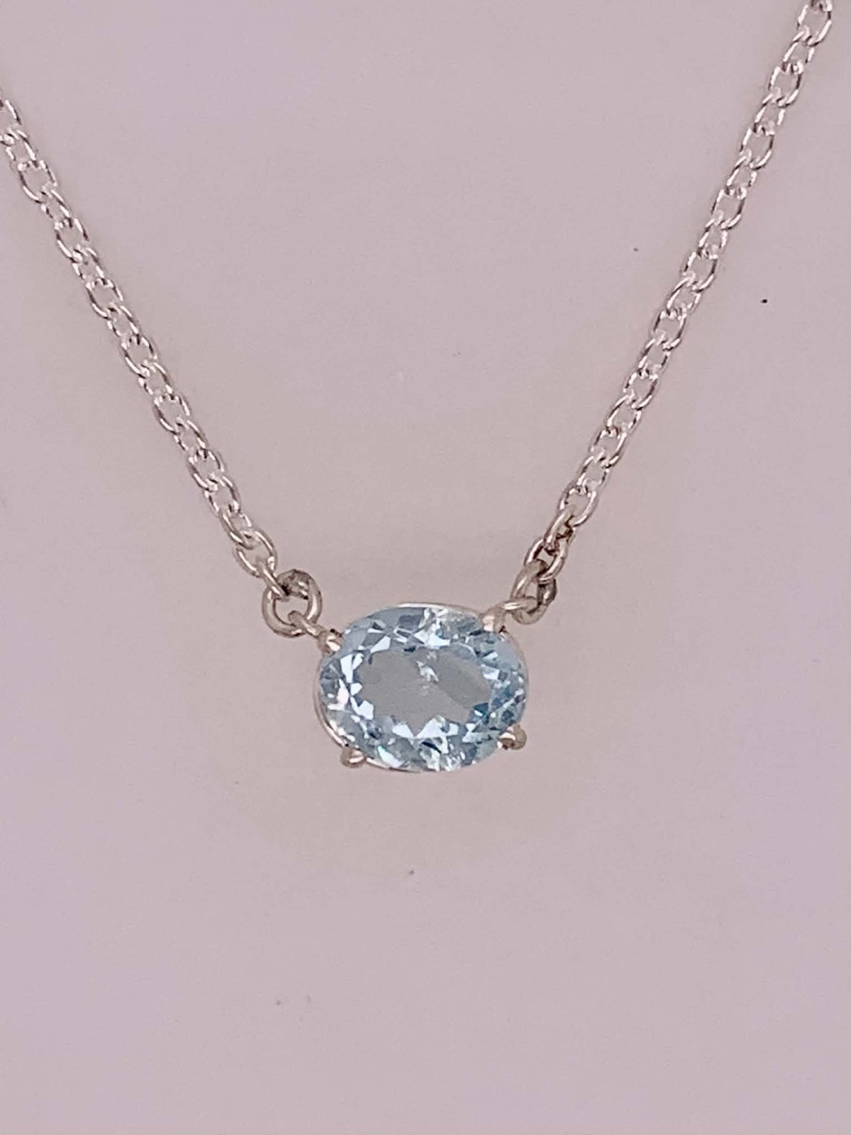 Sterling Silver Blue Topaz Necklace