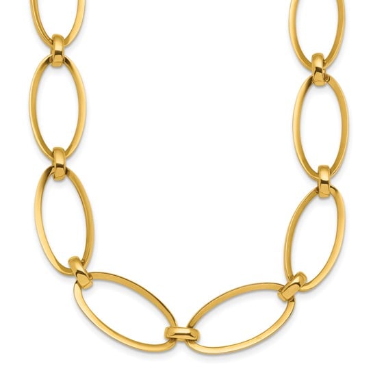 14K Gold Oval Link Necklace