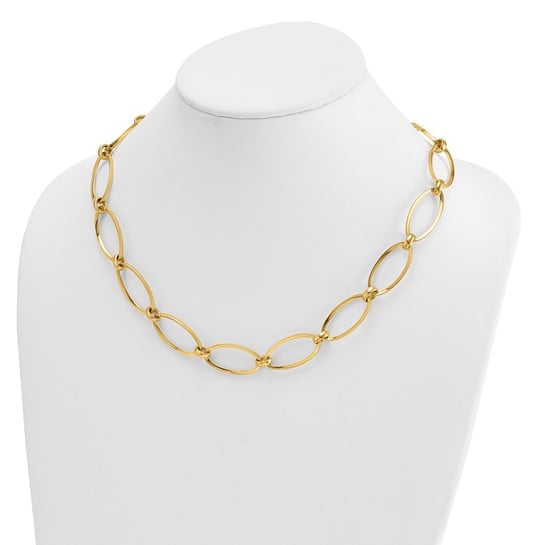 14K Gold Oval Link Necklace