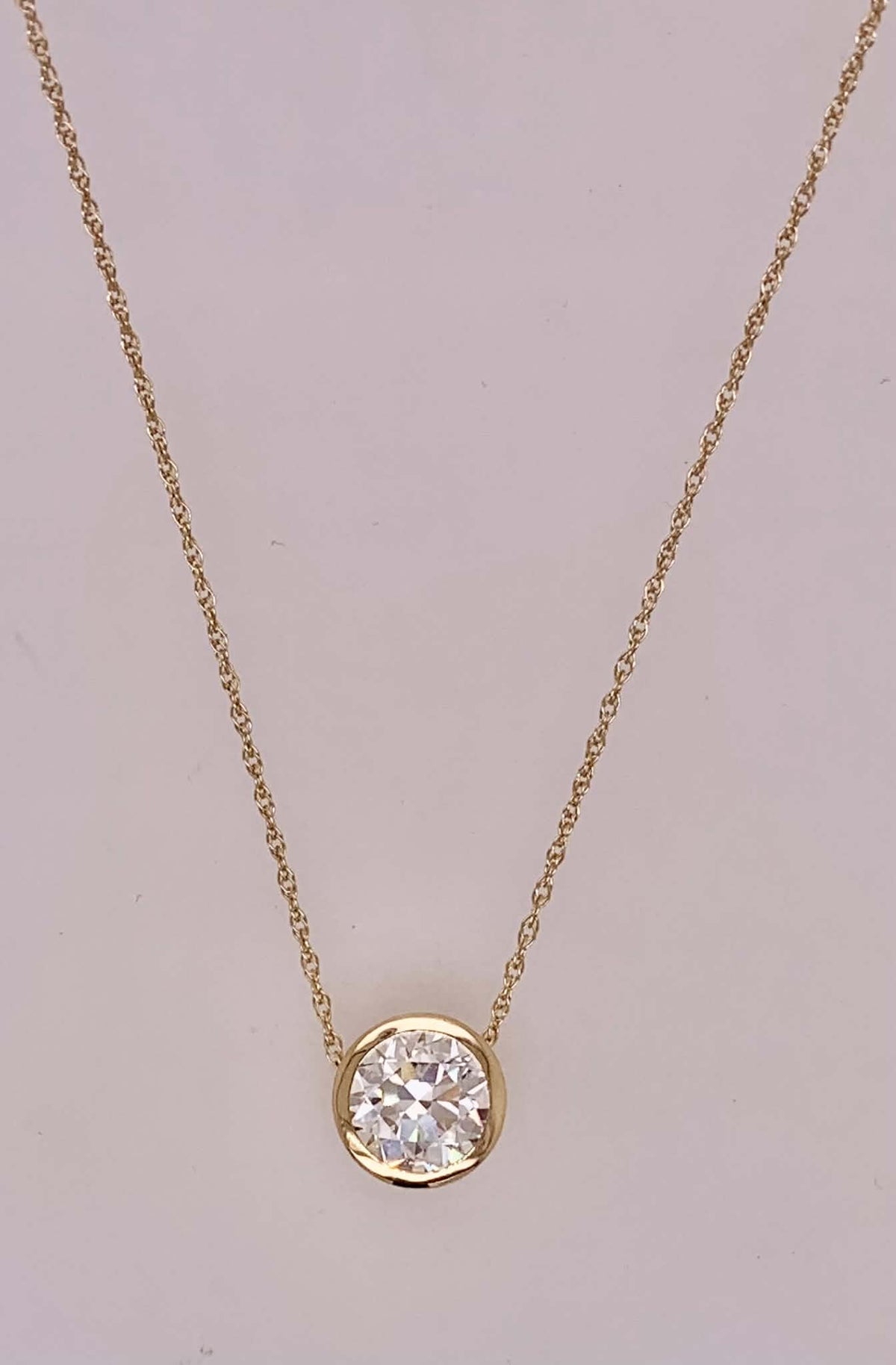 14K Lab Diamond Bezel Set Necklace