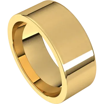 14K Yellow Flat 8MM Comfort Fit Band