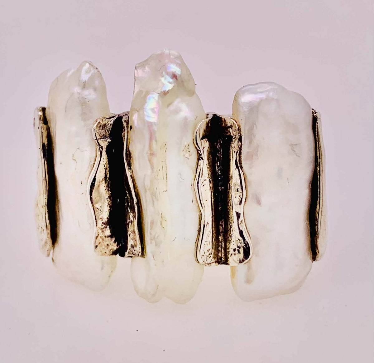 Sterling & Freshwater Keshi Pearl Ring