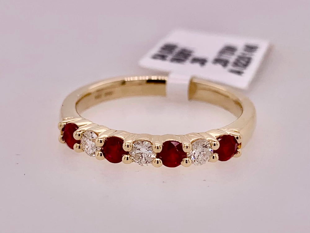 14K Ruby & Diamond Band