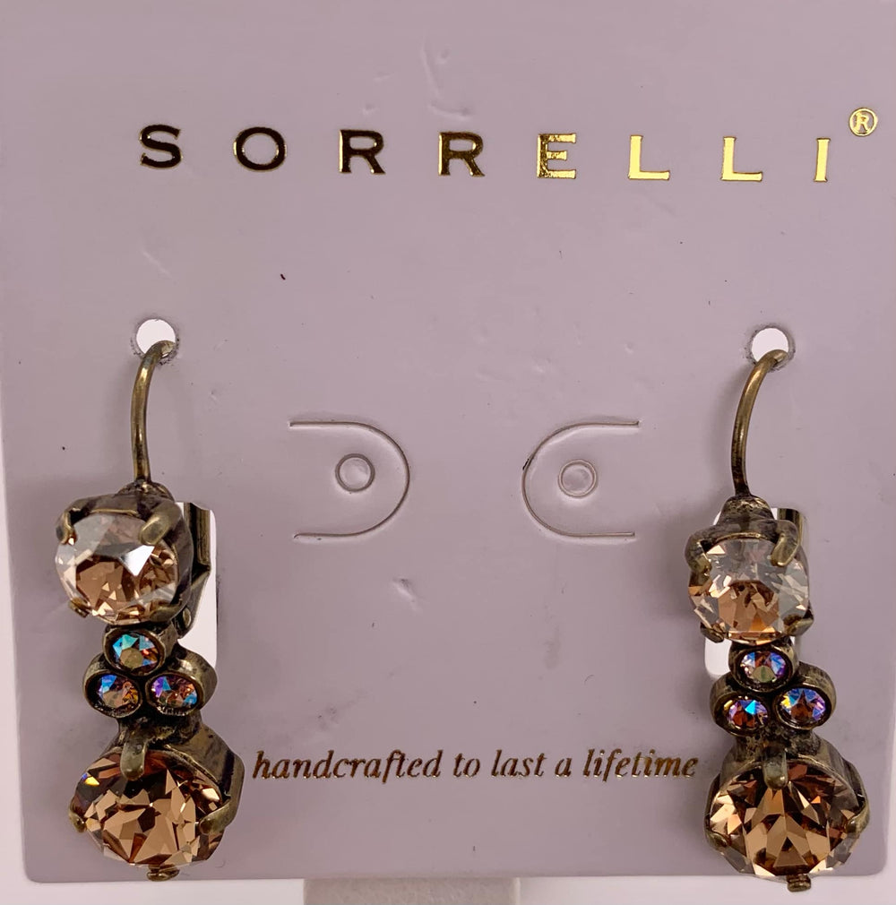 Clustered Circular Crystal Drop Dangle Earrings