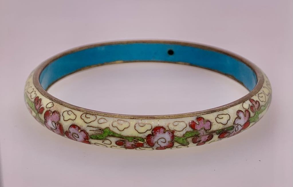Estate Chinese Cloisonne Bangle Bracelet