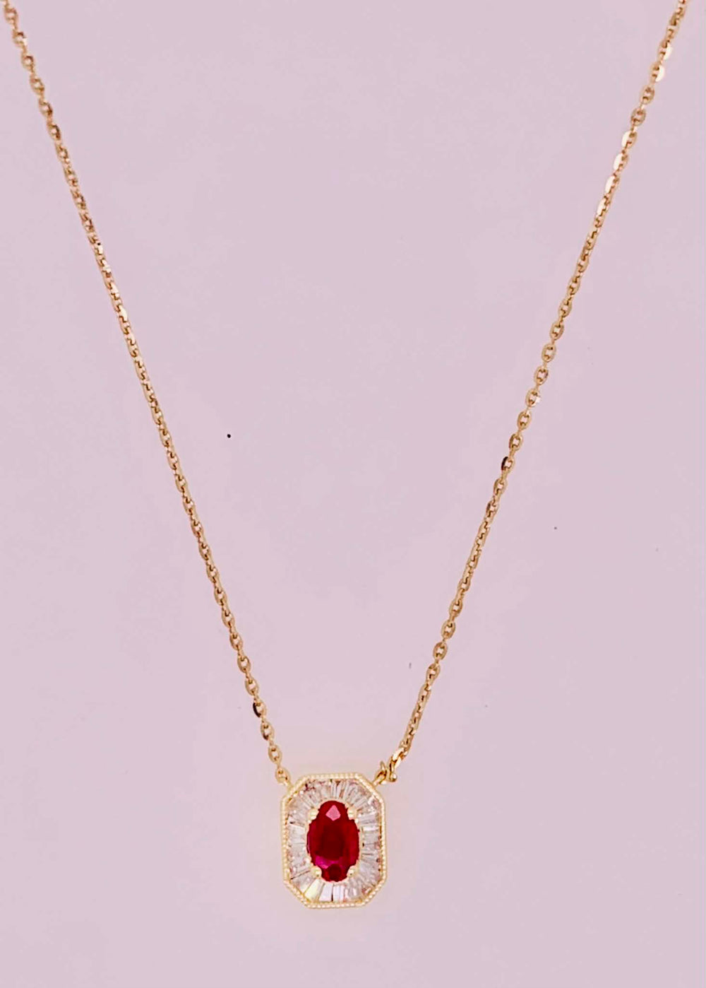 14K Ruby & Diamond Pendant