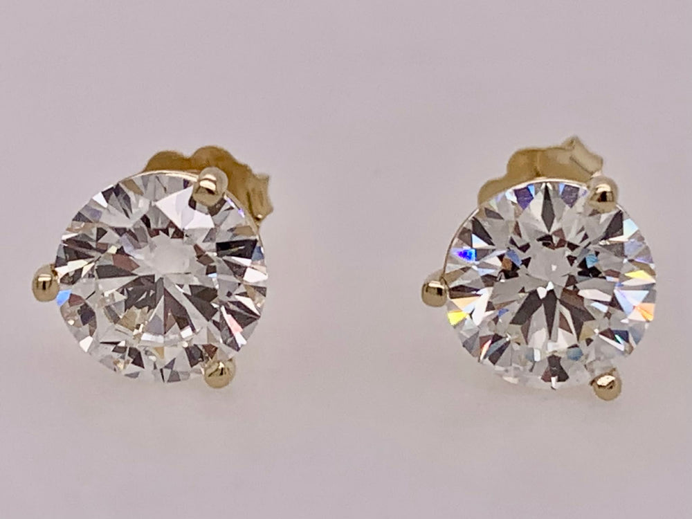 14K Yellow Gold Lab Diamond Earrings