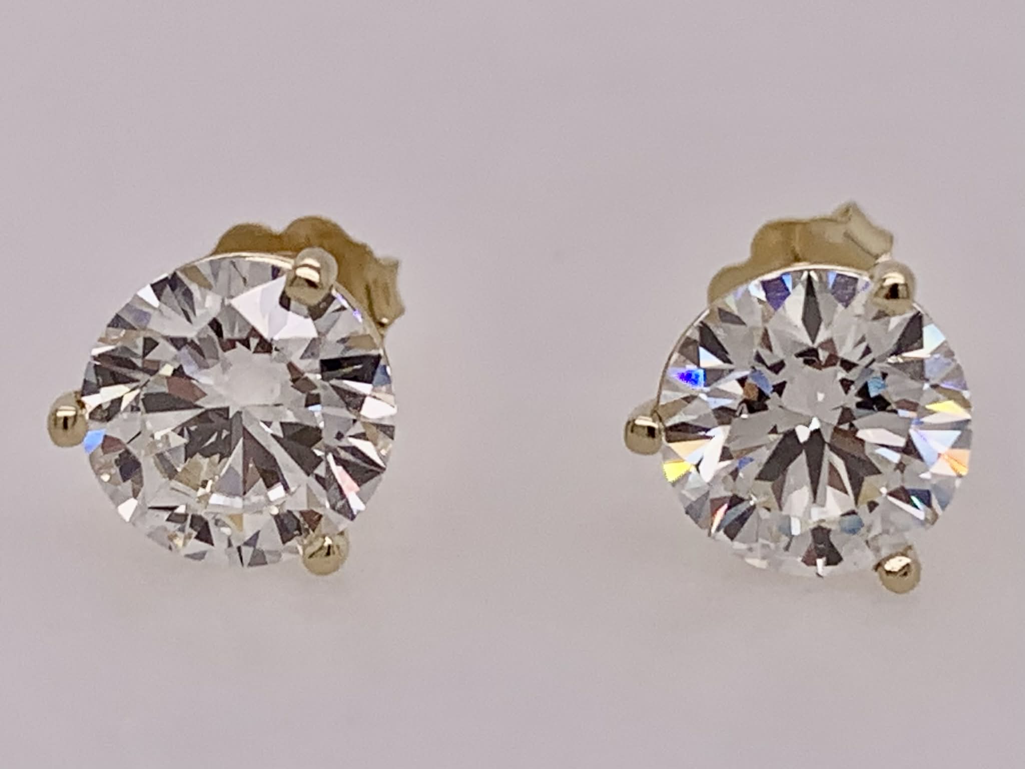 14K Yellow Gold Lab Diamond Earrings