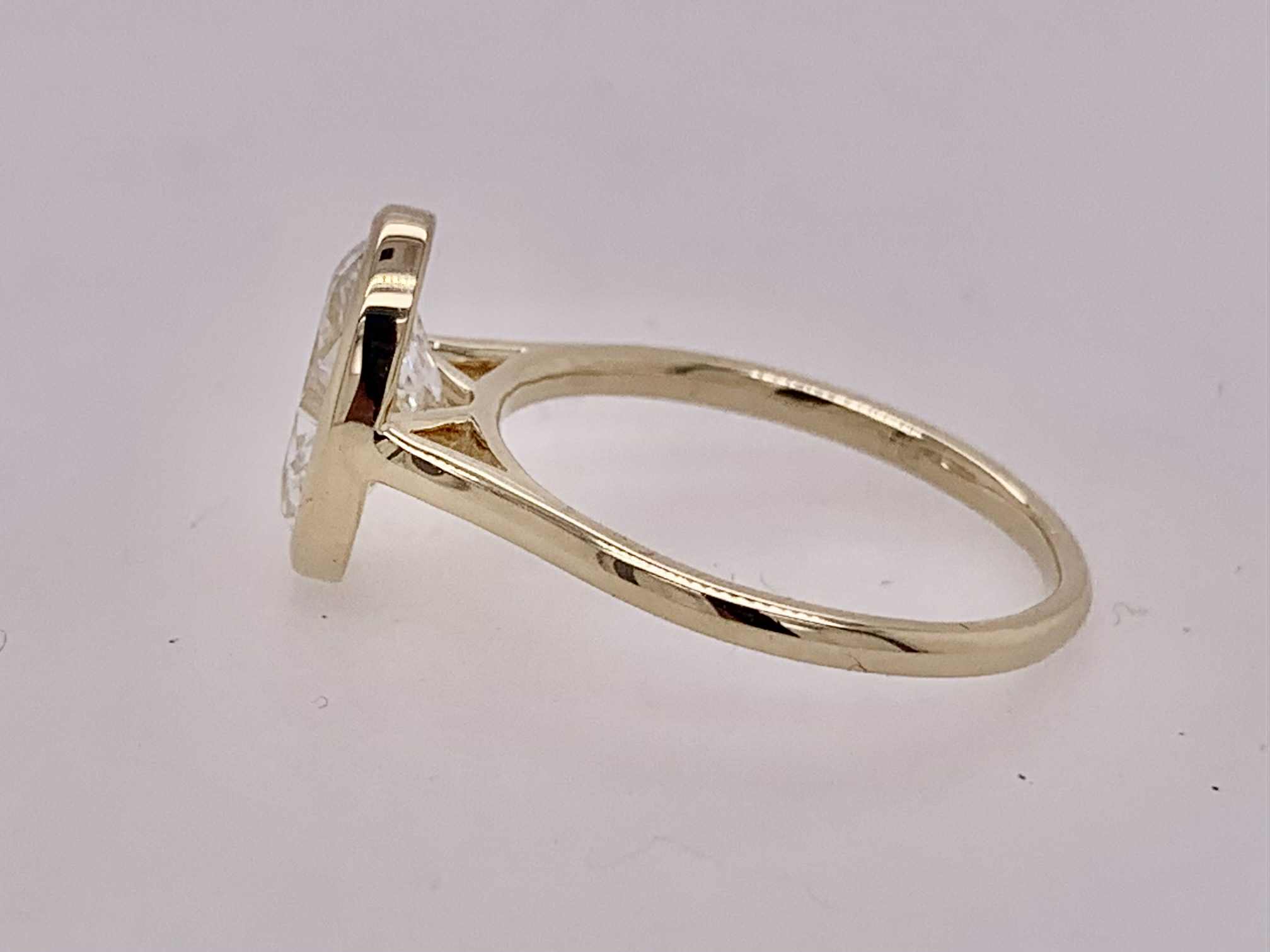 14K Oval LAB Diamond Solitaire Ring