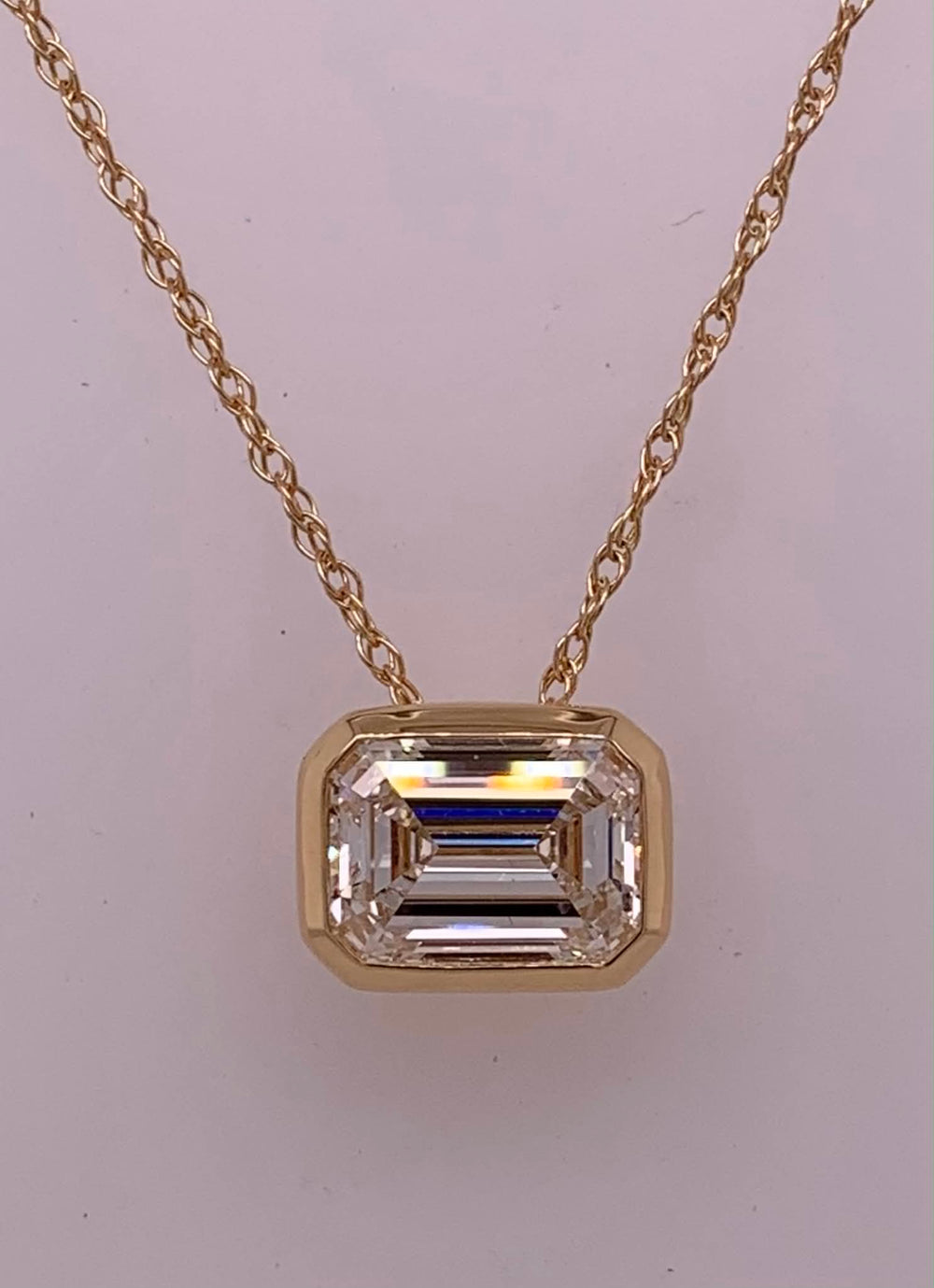 LAB Diamond Solitaire Necklace