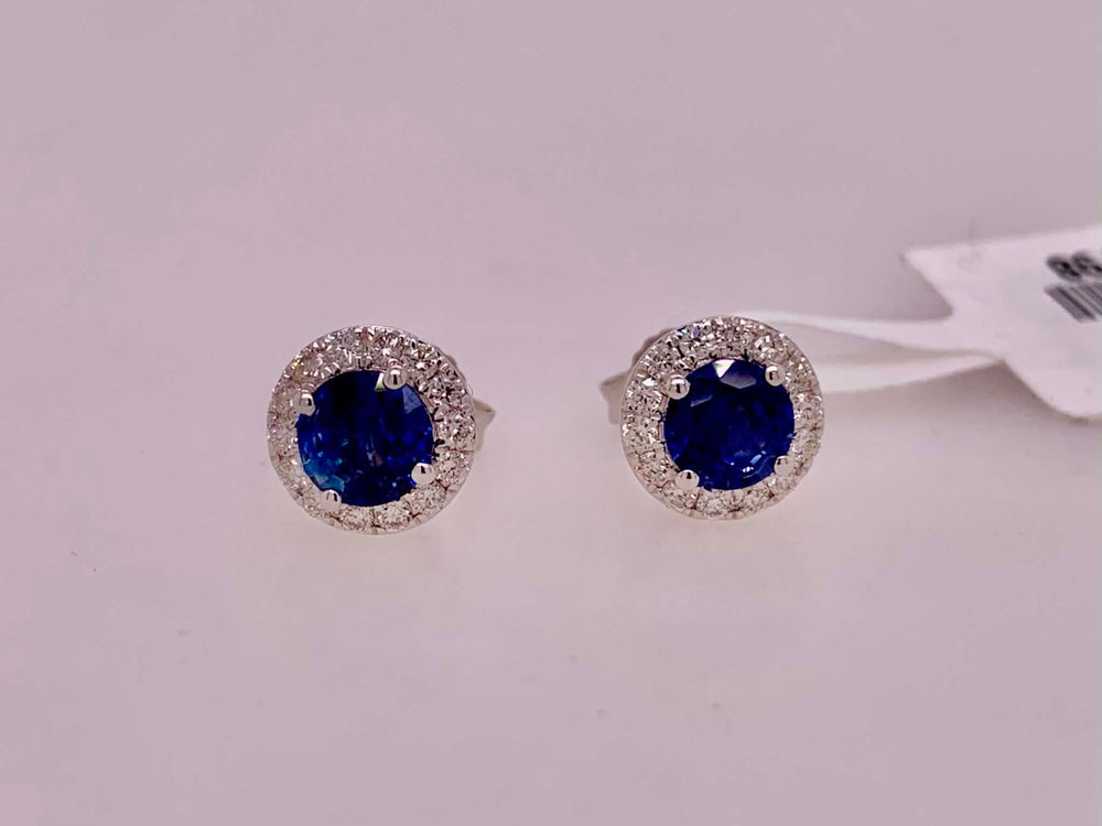 14K Sapphire & Diamond Earrings