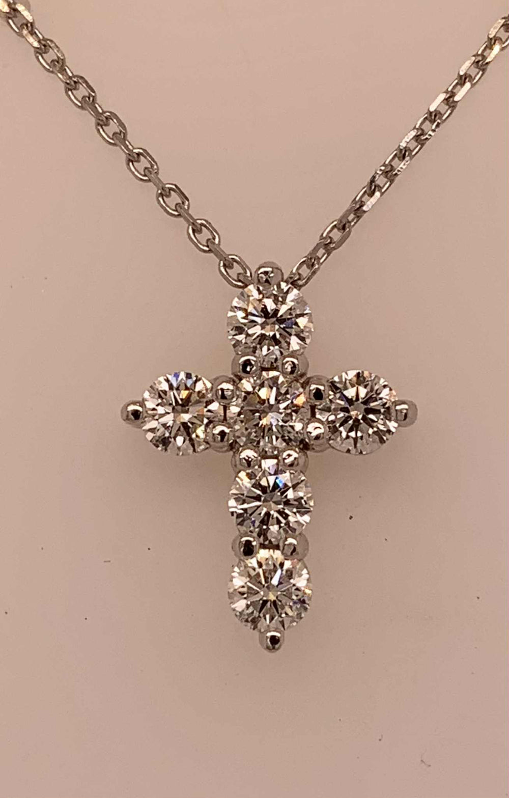 14K LAB Diamond Cross Pendant