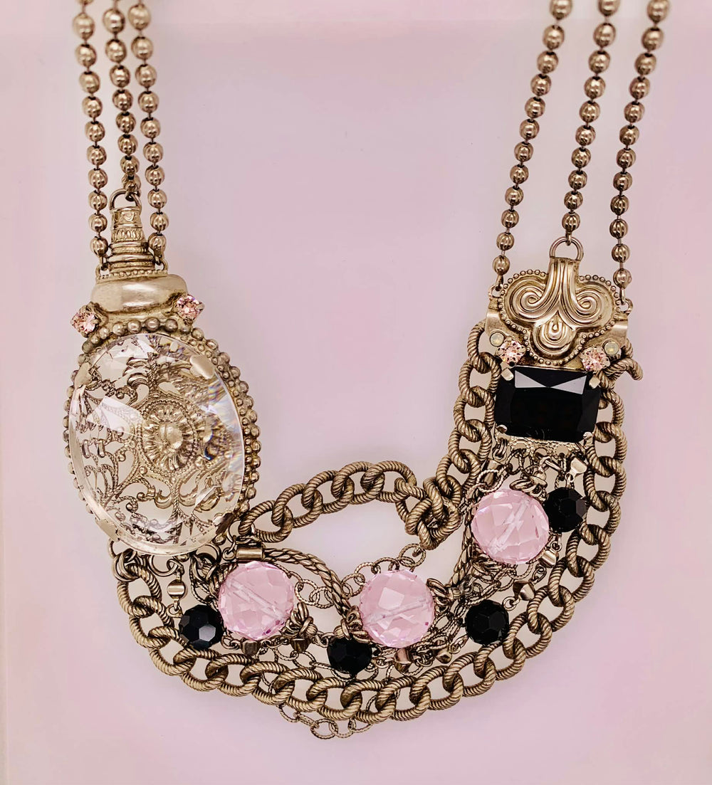 Multi-strand Crystal Statement Necklace