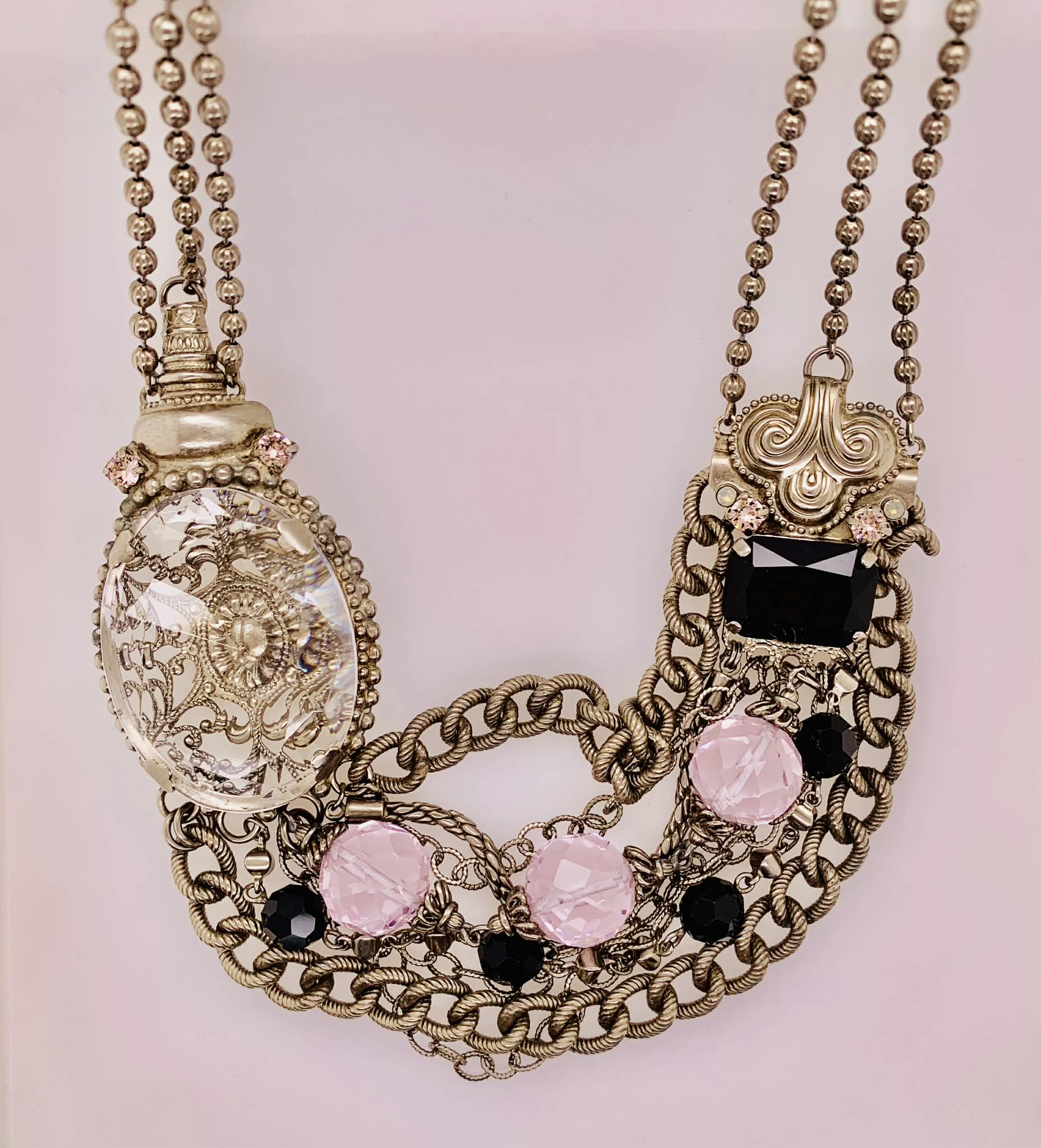 Multi-strand Crystal Statement Necklace