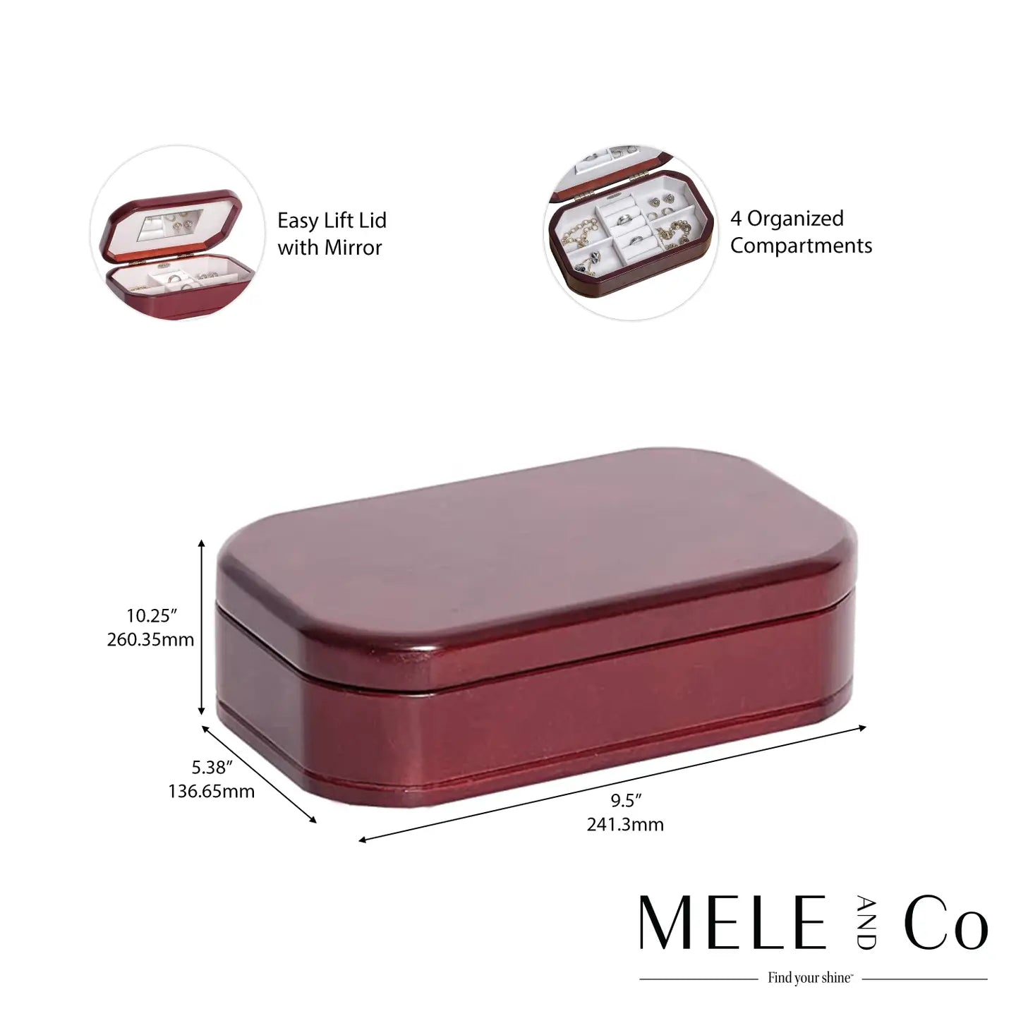 Morgan Cherry Wooden Jewelry Box