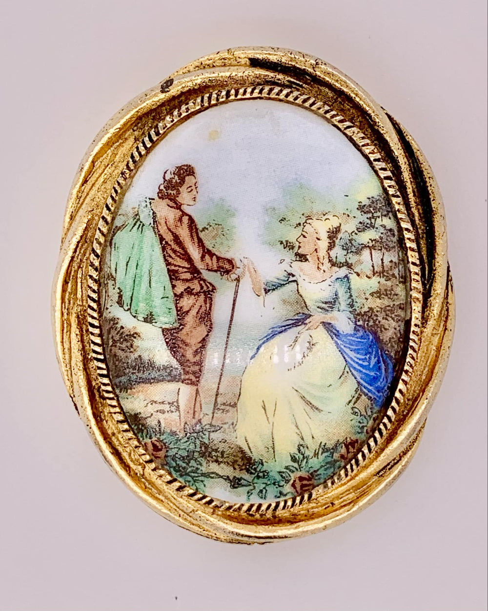 Estate Porcelain Brooch