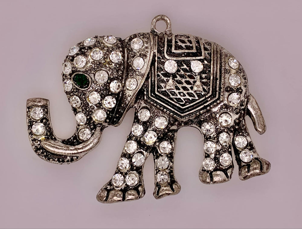 Estate Rhinestone Elephant Pendant