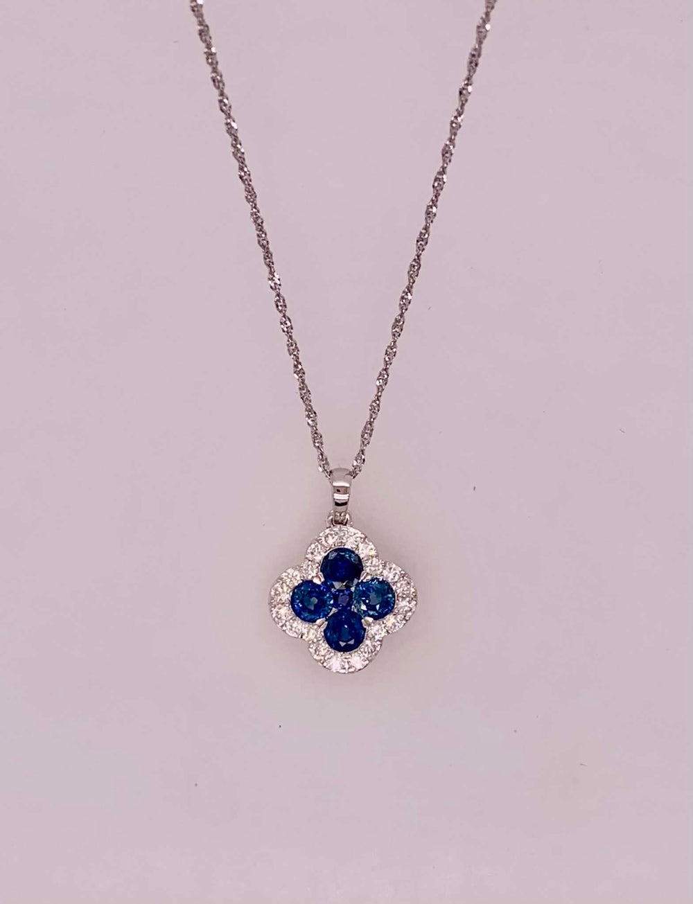 14K Sapphire & Diamond Pendant
