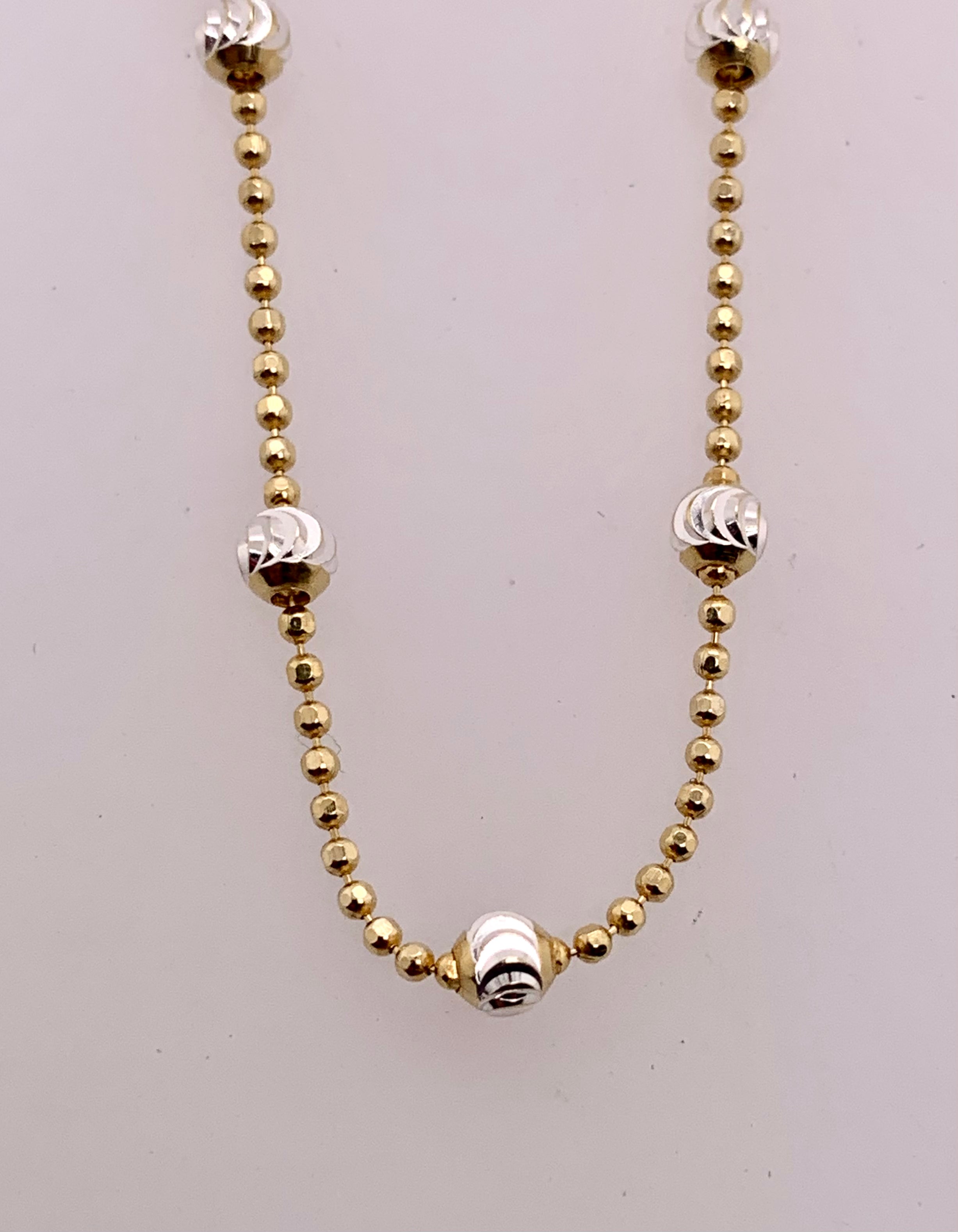 MoonCut Sterling Bead & Gold Vermeil Necklace