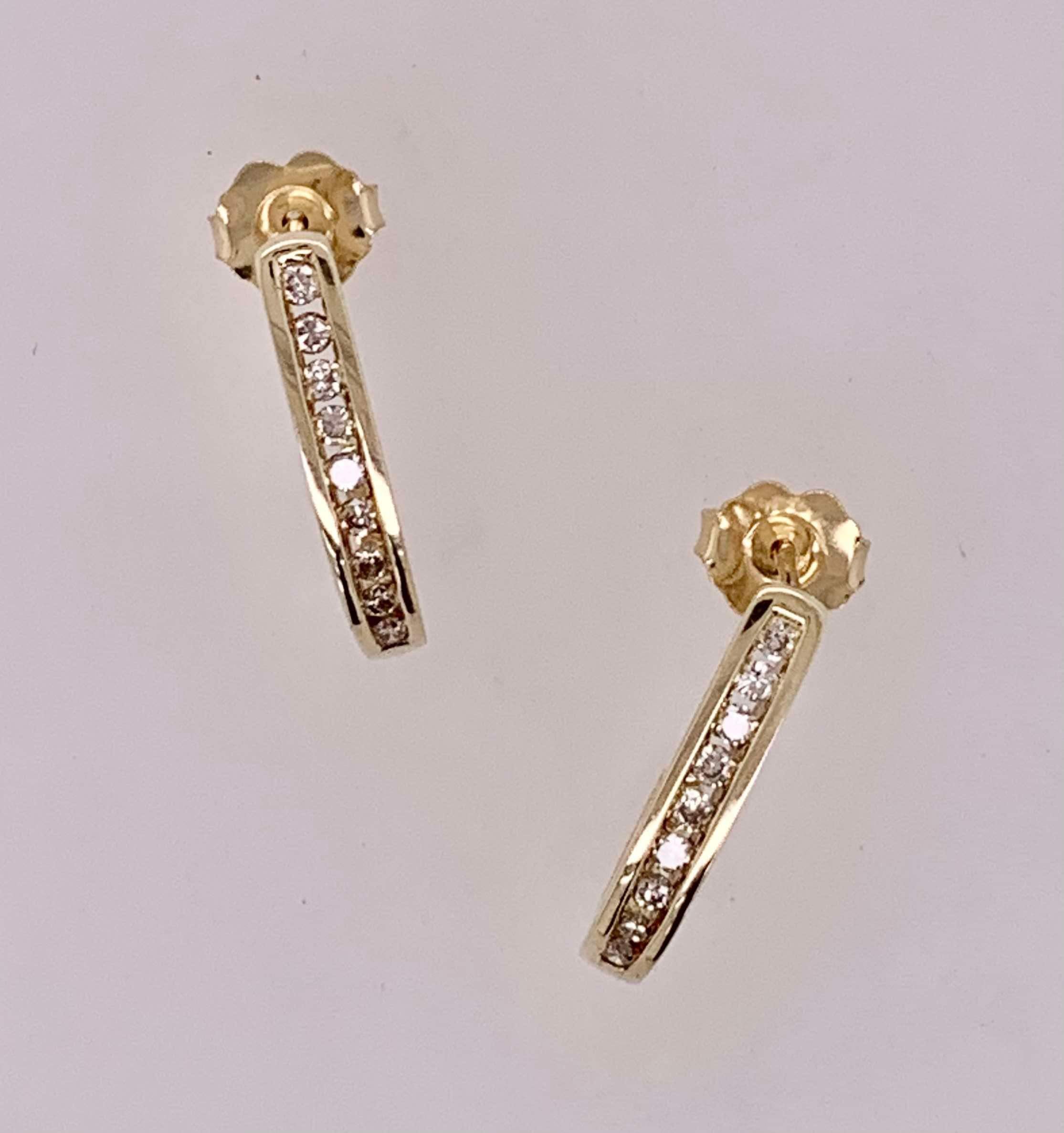 14K Diamond Hoop Earrings